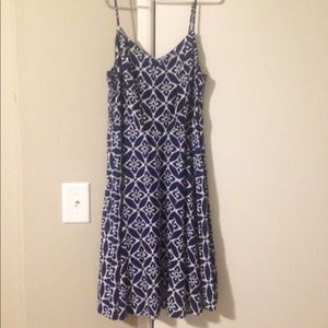 Blue Island Print Summer Dress